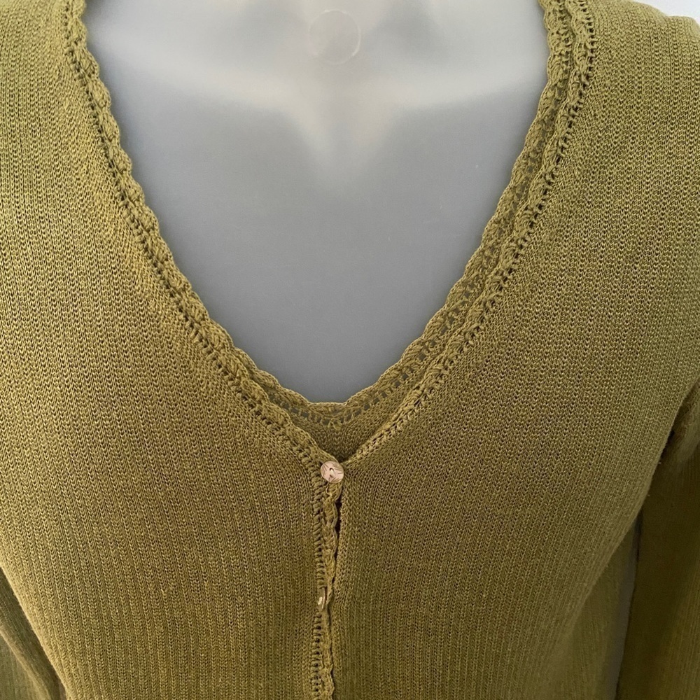 Tommy BAHAMA Cardigan w/ Tank Top Olive Green Women S Small - Picture 2 of 5